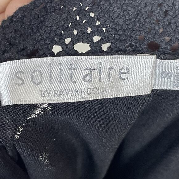 Solitaire Black Lace Top Size S Whimsigoth Y2K Witchy Square‎ Neck - Picture 6 of 8